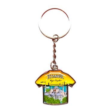 Istanbul Themed Metal T-Shirt Shaped Keychain 34x92 mm - 5