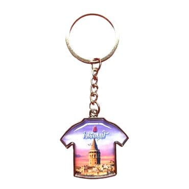 Istanbul Themed Metal T-Shirt Shaped Keychain 34x92 mm - 7