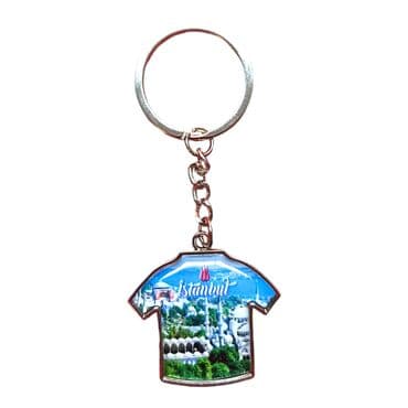 Istanbul Themed Metal T-Shirt Shaped Keychain 34x92 mm - 8