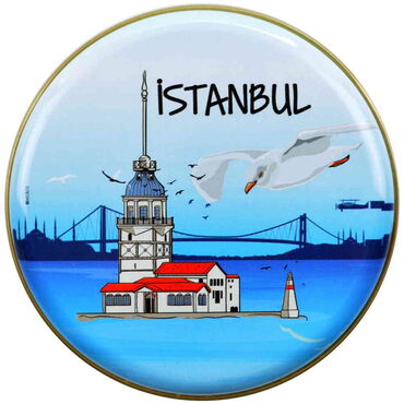 Toptan İstanbul Temalı Myros Metal Kapaklı Kokulu Love Mum 73x35 mm - Thumbnail