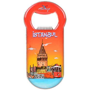 Toptan İstanbul Temalı Myros Metal Klasik Açacak Magnet 90x45 mm - Thumbnail