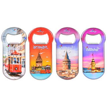 Istanbul Themed Customizable Metal Magnetic Bottle Opener 90x45 mm - 3