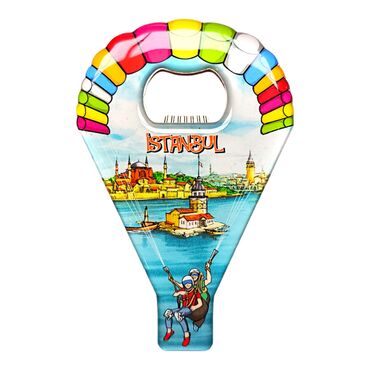 Toptan İstanbul Temalı Myros Metal Paraşüt Açacak Magnet 113x75 mm - Myros