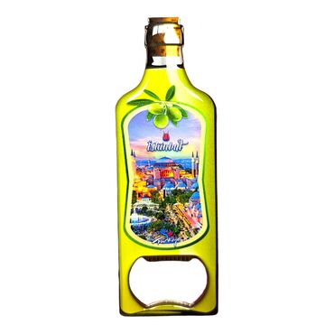 Istanbul Themed Bottle Shaped Metal Magnetic Bottle Opener 115x39 mm - 5