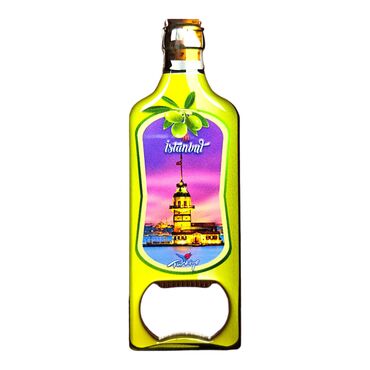Istanbul Themed Bottle Shaped Metal Magnetic Bottle Opener 115x39 mm - 8