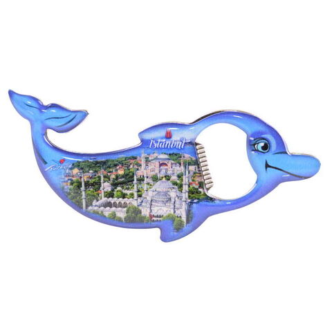 Toptan İstanbul Temalı Myros Metal Yunus Açacak Magnet 102x67 mm - 4