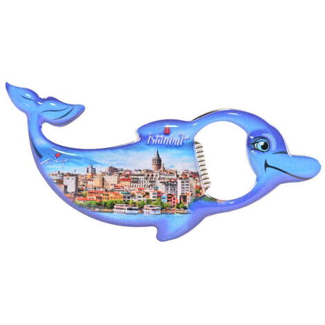 Toptan İstanbul Temalı Myros Metal Yunus Açacak Magnet 102x67 mm - 5
