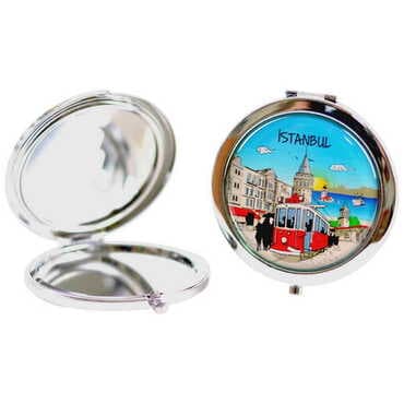 Istanbul Themed Customised Metal Epoxy Travel Make Up Compact Mirror 70x11 mm - 4