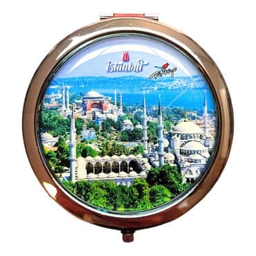 Istanbul Themed Customised Metal Epoxy Travel Make Up Compact Mirror 70x11 mm - 11