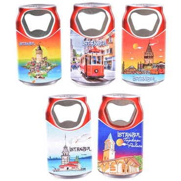 Istanbul Themed Customised UV Printed Coca Cola Bottle Shape Plastic Base Bottle Opener 43x80 mm - 3