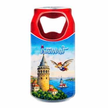 Istanbul Themed Customised UV Printed Coca Cola Bottle Shape Plastic Base Bottle Opener 43x80 mm - 6