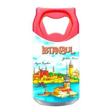 Istanbul Themed Customised UV Printed Coca Cola Bottle Shape Plastic Base Bottle Opener 43x80 mm - 29