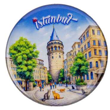 Toptan İstanbul Temalı Myros Yuvarlak Magnet 67 mm - 11