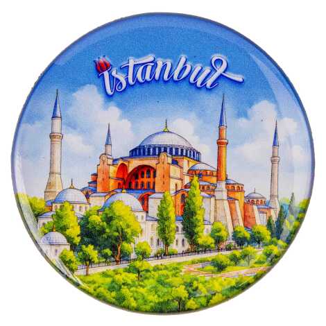 Toptan İstanbul Temalı Myros Yuvarlak Magnet 67 mm - 3
