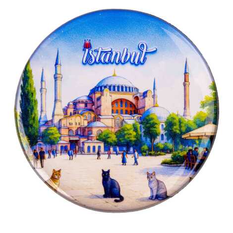 Toptan İstanbul Temalı Myros Yuvarlak Magnet 67 mm - 9