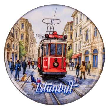 Toptan İstanbul Temalı Myros Yuvarlak Magnet 67 mm - 14