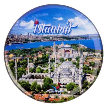Toptan İstanbul Temalı Myros Yuvarlak Magnet 67 mm - 5