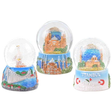 Toptan İstanbul Temalı Polyester Kar Küresi 65 mm - 4