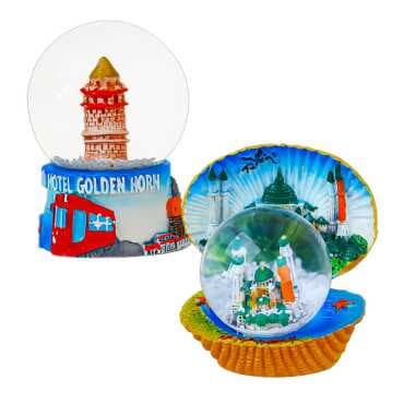İstanbul Themed Polyester Snow Globe 45 mm - Standart - 2
