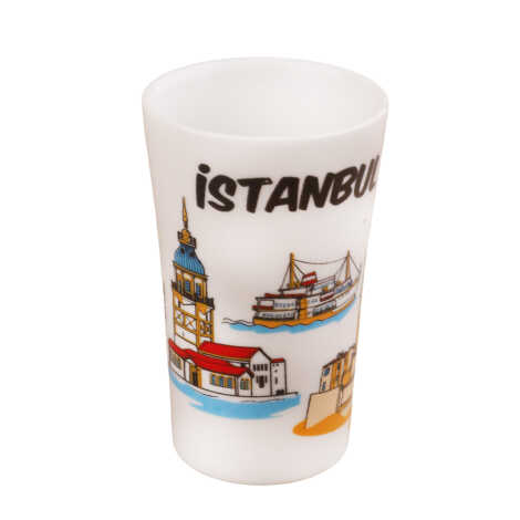 İstanbul Temalı Porselen Serigrafi İkili Shot Bardak - 4