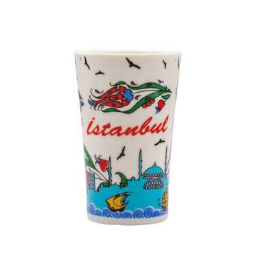 İstanbul Temalı Porselen Serigrafi Shot Bardak - Myros