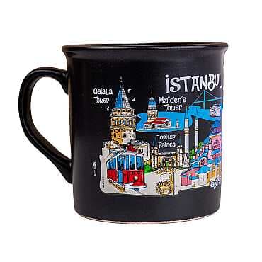 İstanbul Temalı Renkli Serigrafi Kupa