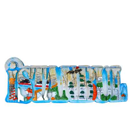İstanbul Temalı Taşlı ve Sedefli Polyester Magnet - 12