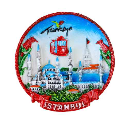 İstanbul Temalı Taşlı ve Sedefli Polyester Magnet - 9