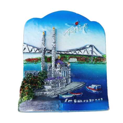 İstanbul Temalı Taşlı ve Sedefli Polyester Magnet - 5