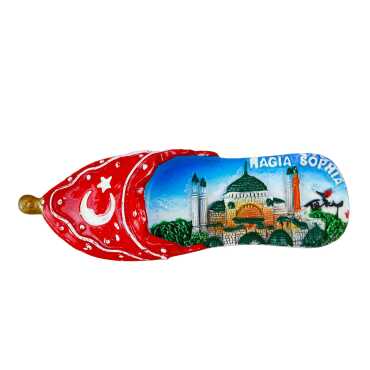 Istanbul Themed Stone and Mother of Pearl Polyester Refrigerator Magnet - 11