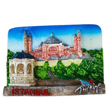 Istanbul Themed Stone and Mother of Pearl Polyester Refrigerator Magnet - 4