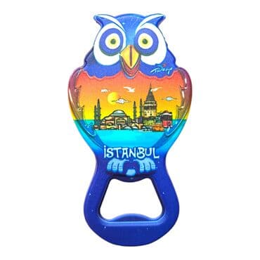 Istanbul Themed Uv Printed Owl Bottle Opener - 19