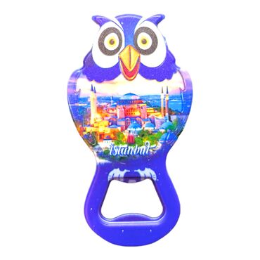 Istanbul Themed Uv Printed Owl Bottle Opener - 20