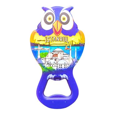 Istanbul Themed Uv Printed Owl Bottle Opener - 23