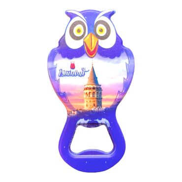 Istanbul Themed Uv Printed Owl Bottle Opener - 24