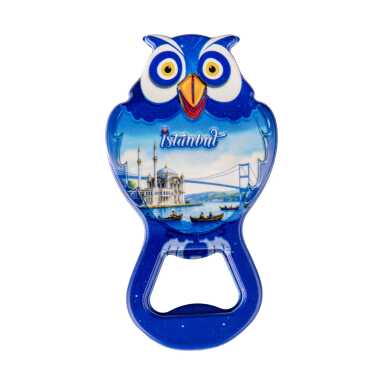 Istanbul Themed Uv Printed Owl Bottle Opener - 12