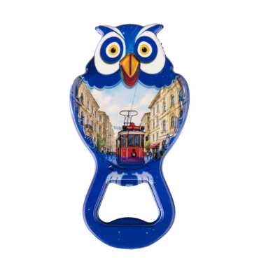 Istanbul Themed Uv Printed Owl Bottle Opener - 13
