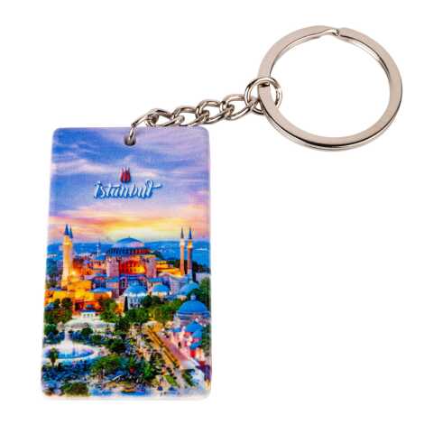 Toptan İstanbul Temalı Uv Baskılı Dikdörtgen Anahtarlık 31x106 mm - 2