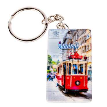 Toptan İstanbul Temalı Uv Baskılı Dikdörtgen Anahtarlık 31x106 mm - 3