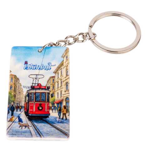 Toptan İstanbul Temalı Uv Baskılı Dikdörtgen Anahtarlık 31x106 mm - 6