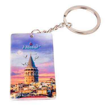 Toptan İstanbul Temalı Uv Baskılı Dikdörtgen Anahtarlık 31x106 mm - 8