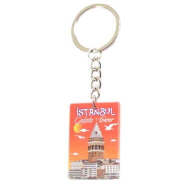 Toptan İstanbul Temalı Uv Baskılı Dikdörtgen Anahtarlık 31x106 mm - 17