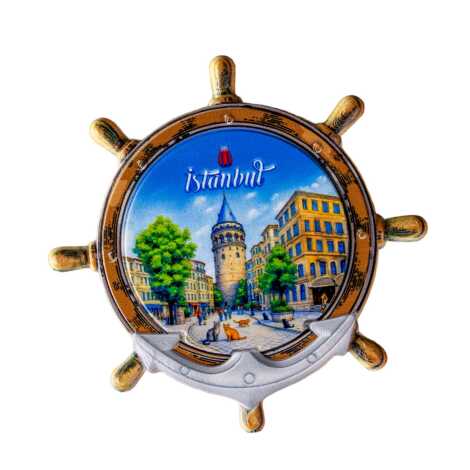 Toptan İstanbul Temalı Uv Baskılı Dümen Şekilli Magnet 82x82 mm - 6