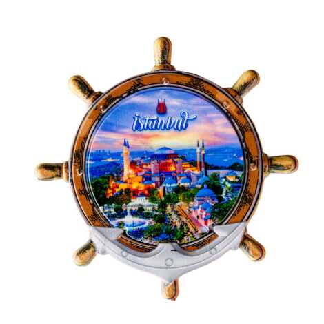 Toptan İstanbul Temalı Uv Baskılı Dümen Şekilli Magnet 82x82 mm - 9