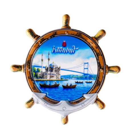 Toptan İstanbul Temalı Uv Baskılı Dümen Şekilli Magnet 82x82 mm - 12