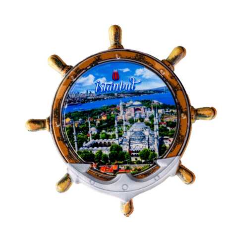 Toptan İstanbul Temalı Uv Baskılı Dümen Şekilli Magnet 82x82 mm - 20