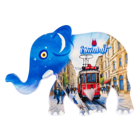 Toptan İstanbul Temalı Uv Baskılı Fil Şekilli Magnet 86x62 mm - 16
