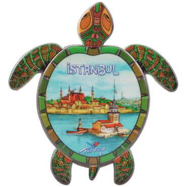 Toptan İstanbul Temalı Uv Baskılı Kaplumbağa Şekilli Magnet 80x74 mm - 4