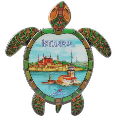 Toptan İstanbul Temalı Uv Baskılı Kaplumbağa Şekilli Magnet 80x74 mm - 4