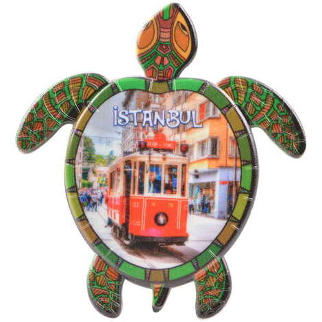 Toptan İstanbul Temalı Uv Baskılı Kaplumbağa Şekilli Magnet 80x74 mm - 5